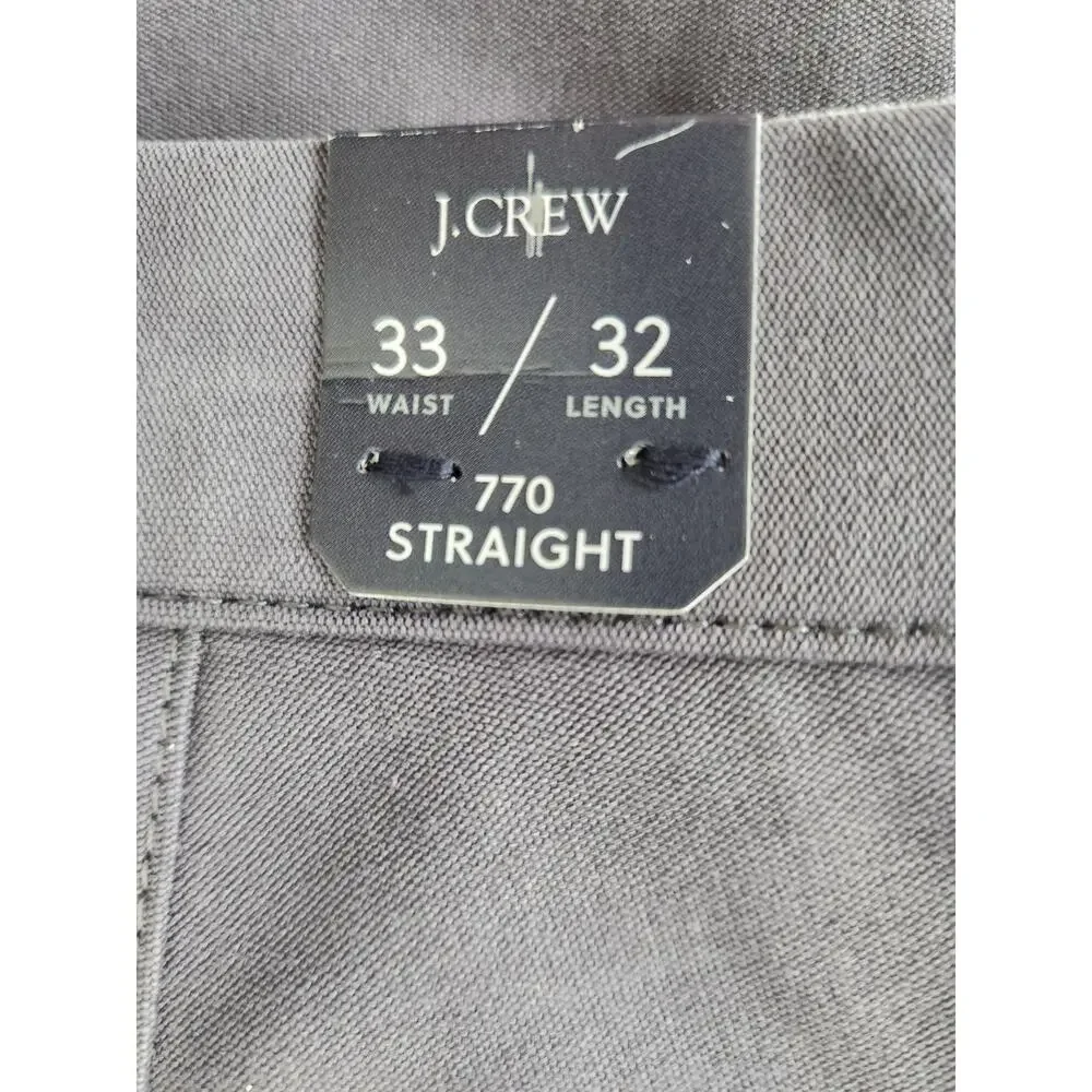 NWT J. Crew 770 Straight-Fit Tech Pant Atlantic Slate 33/32 *Flaw